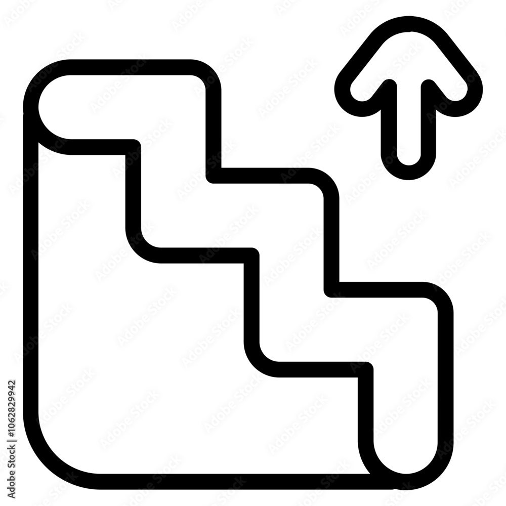 Stairway up Line Icon Stairway up Line Icon