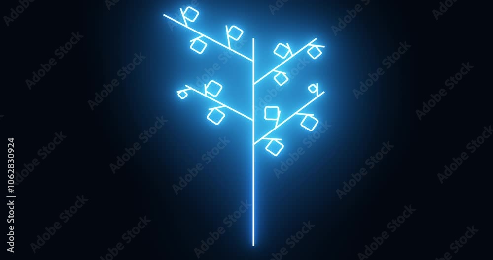 4K animated neon minimalistic design. Blue minimalist background design, seamless looped video suitable for graphic design, backgrounds, banners, and presentations in 4K. Easy to use in any video.