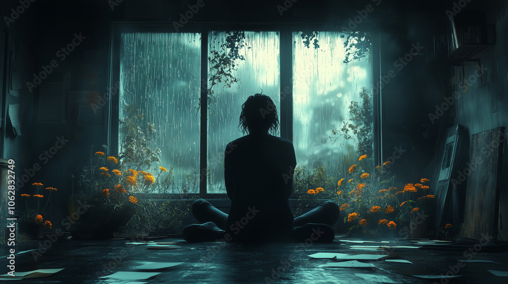 Fototapeta premium Depression over the window