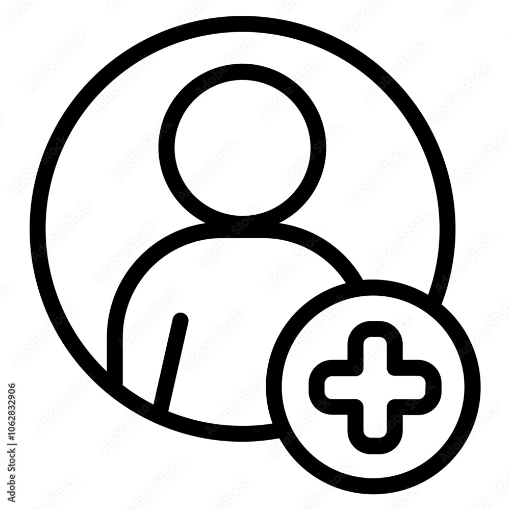 Fototapeta premium Add profile Line Icon