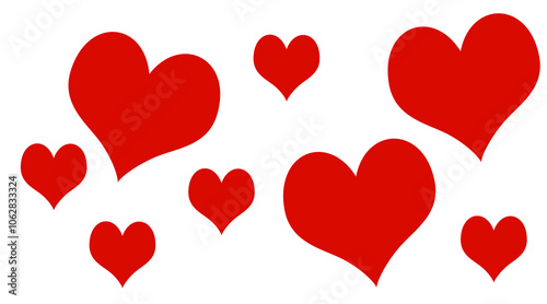 Red color  heart shape isolated on white. Love symbol.Love and heart background
