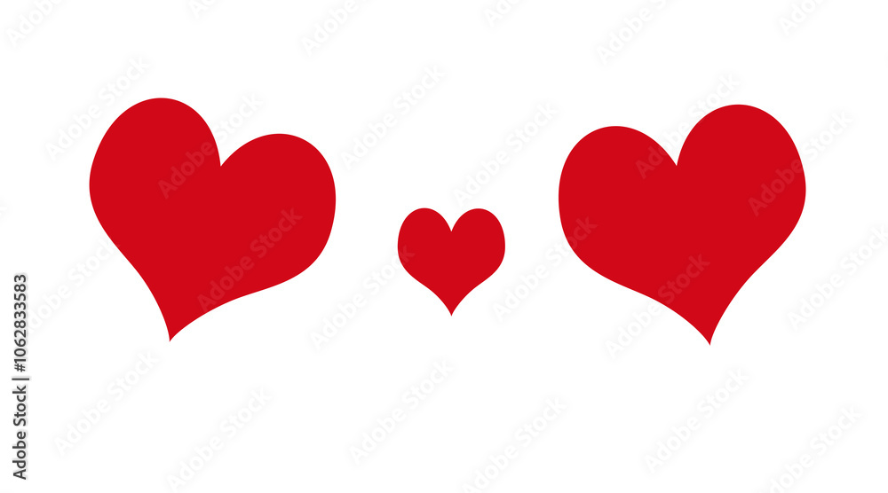 Obraz premium Red heart shape isolated on white. Love symbol.Love and heart background