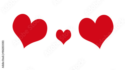 Red heart shape isolated on white. Love symbol.Love and heart background