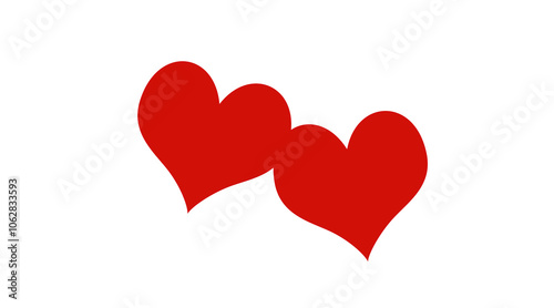 Red heart shape isolated on white. Love symbol.Love and heart background

