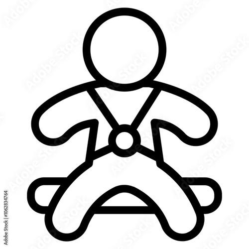 Baby seatbelt Line Icon