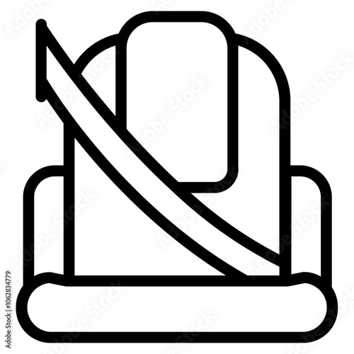 Car seatbelt Line Icon