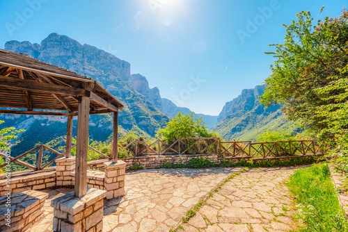 Vikos Gorge view from village vikos, a gorge in the Pindus Mountains of northern Greece photo