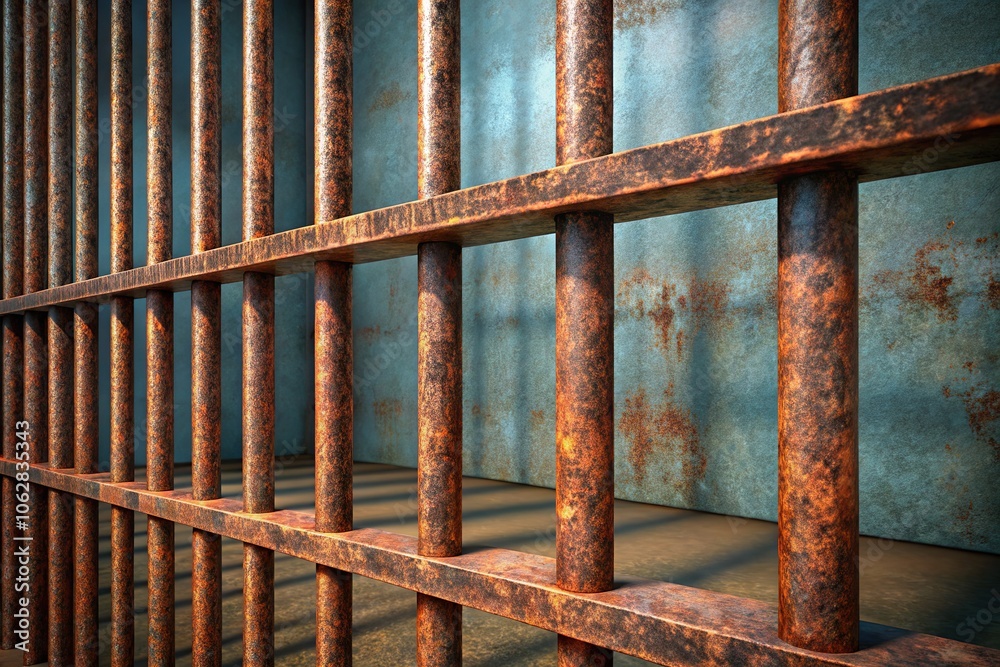 Rusty Prison Bars - Minimalist 3D Render Rusty Prison Bars - Minimalist 3D Render