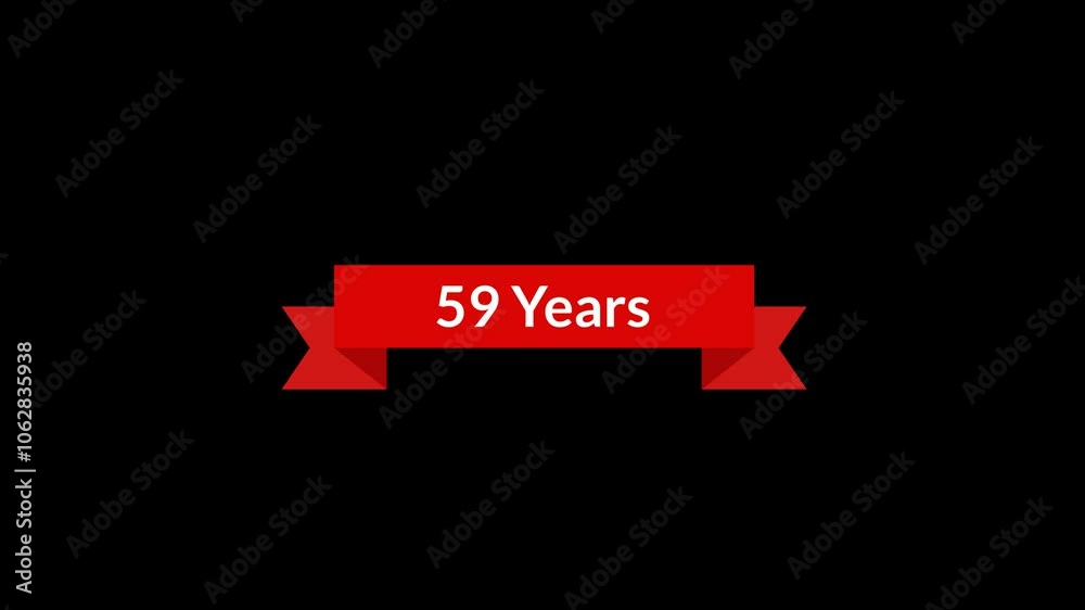 59 Years Red Ribbon Animation