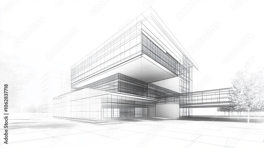 A detailed drawing depicting a spacious living room with elegant stairs leading to an upper level, Draw sketch architecture Detailed architectural drawing with annotations and measurements.
