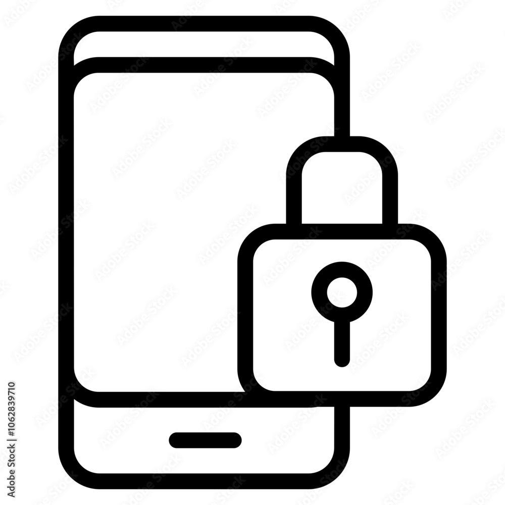 Digital lock Line Icon Digital lock Line Icon