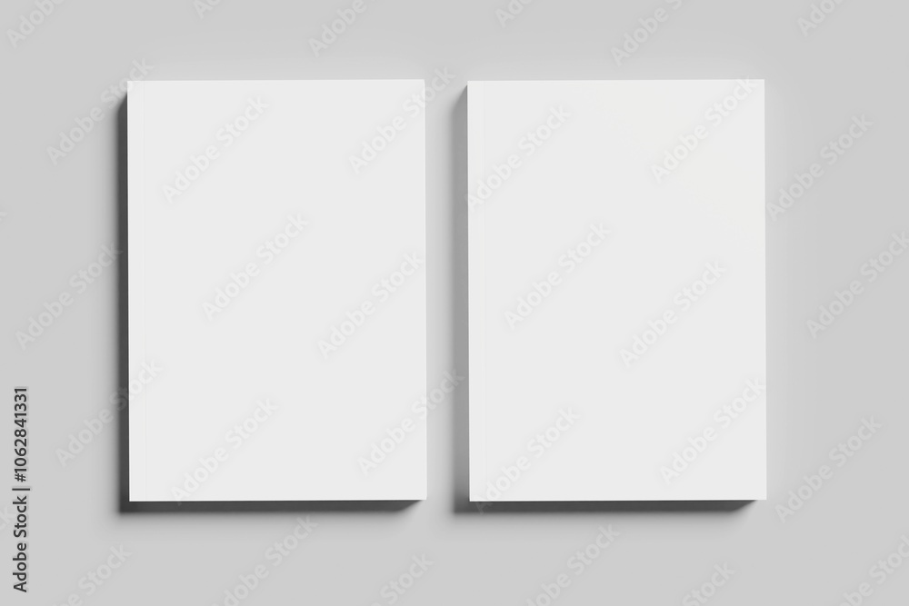 Blank softcover book mockup. Vector illustration isolated on white background. It can be used for promo, catalogs, brochures, magazines, etc. Ready for your design Blank softcover book mockup. Vector illustration isolated on white background. It can be used for promo, catalogs, brochures, magazines, etc. Ready for your design