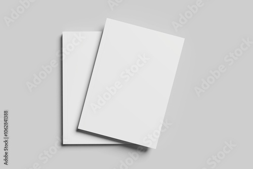 Blank softcover book mockup. Vector illustration isolated on white background. It can be used for promo, catalogs, brochures, magazines, etc. Ready for your design