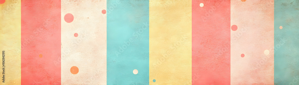 Abstract Pastel Striped Background with Scattered Circles in a Retro Style Abstract Pastel Striped Background with Scattered Circles in a Retro Style