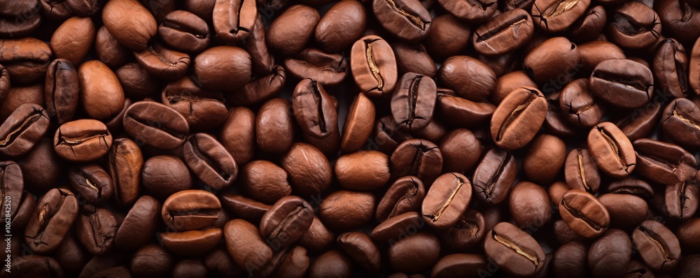 Naklejka premium Roasted coffee beans background