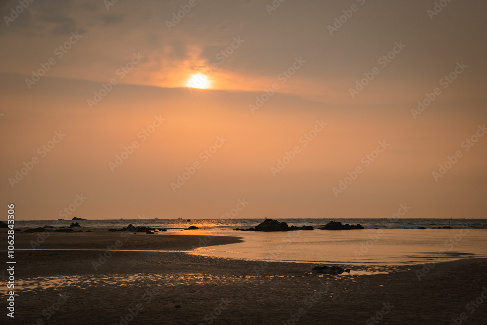 Beautiful sunset on the beach in Goa Beautiful sunset on the beach in Goa