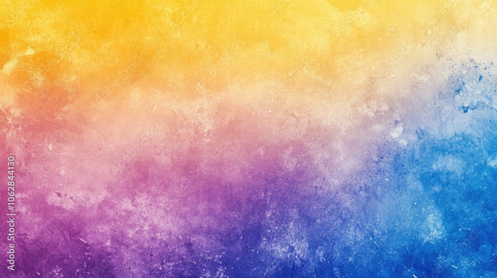 Yellow, blue, purple gradient background with grainy noise texture, banner. Yellow, blue, purple gradient background with grainy noise texture, banner.