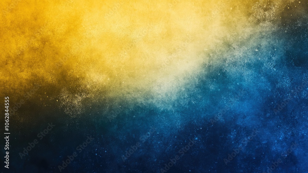 Yellow to blue gradient with grainy noise, dark backdrop poster. Yellow to blue gradient with grainy noise, dark backdrop poster.