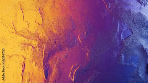 Wallpaper Mural Yellow-purple gradient with blue and orange accents, grainy texture background. Torontodigital.ca