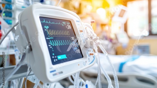 Explore the detailed settings on a ventilator screen during respiratory monitoring