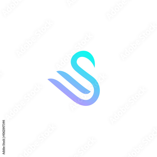 Swan Letter S Logo Design Vector