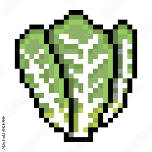 レタス 葉物野菜ドット絵 8bit (.ai)