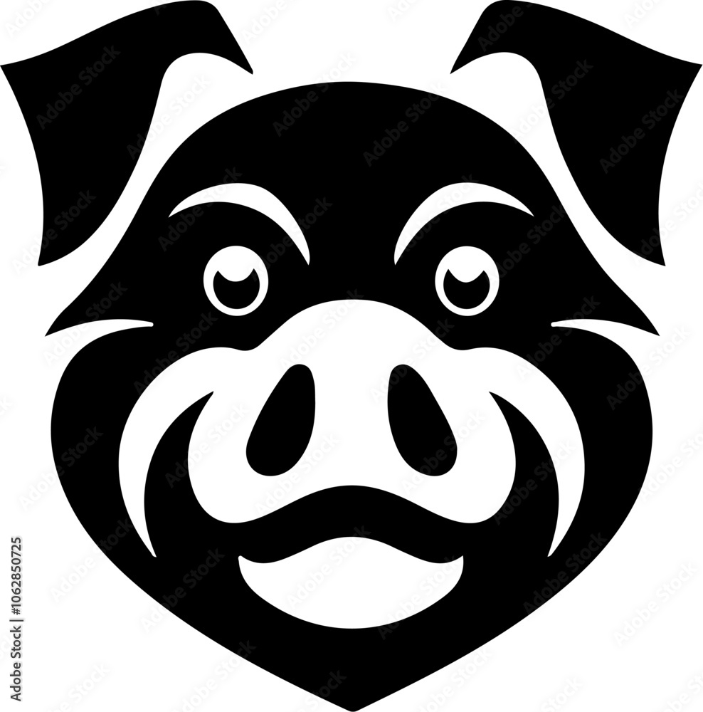 Illustration of a pig head isolated on white background. Pork meat. Design element for poster, menu ,card. Illustration of a pig head isolated on white background. Pork meat. Design element for poster, menu ,card.