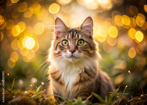 Adorable Cat Caught in Perfect Light: A Charming Portrait of a Playful Feline in a Natural Setting, Capturing Its Cute Expressions and Whiskers in Stunning Detail with the Rule of Thirds