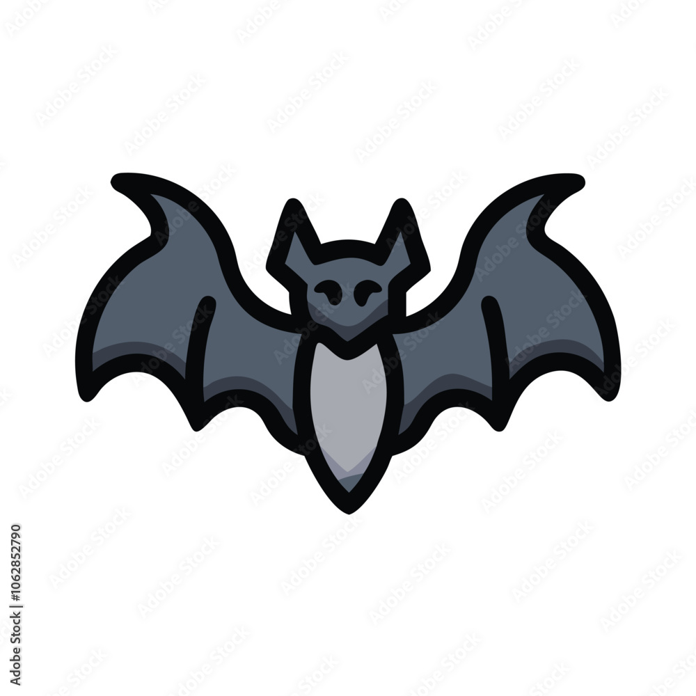 Cartoon bat illustration with spread wings, perfect for Halloween or spooky themes, isolated on white. Cartoon bat illustration with spread wings, perfect for Halloween or spooky themes, isolated on white.