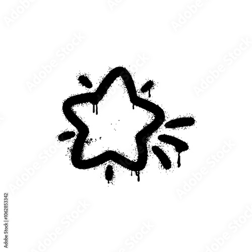 Spray Star Graffiti Spray isolated on white background.