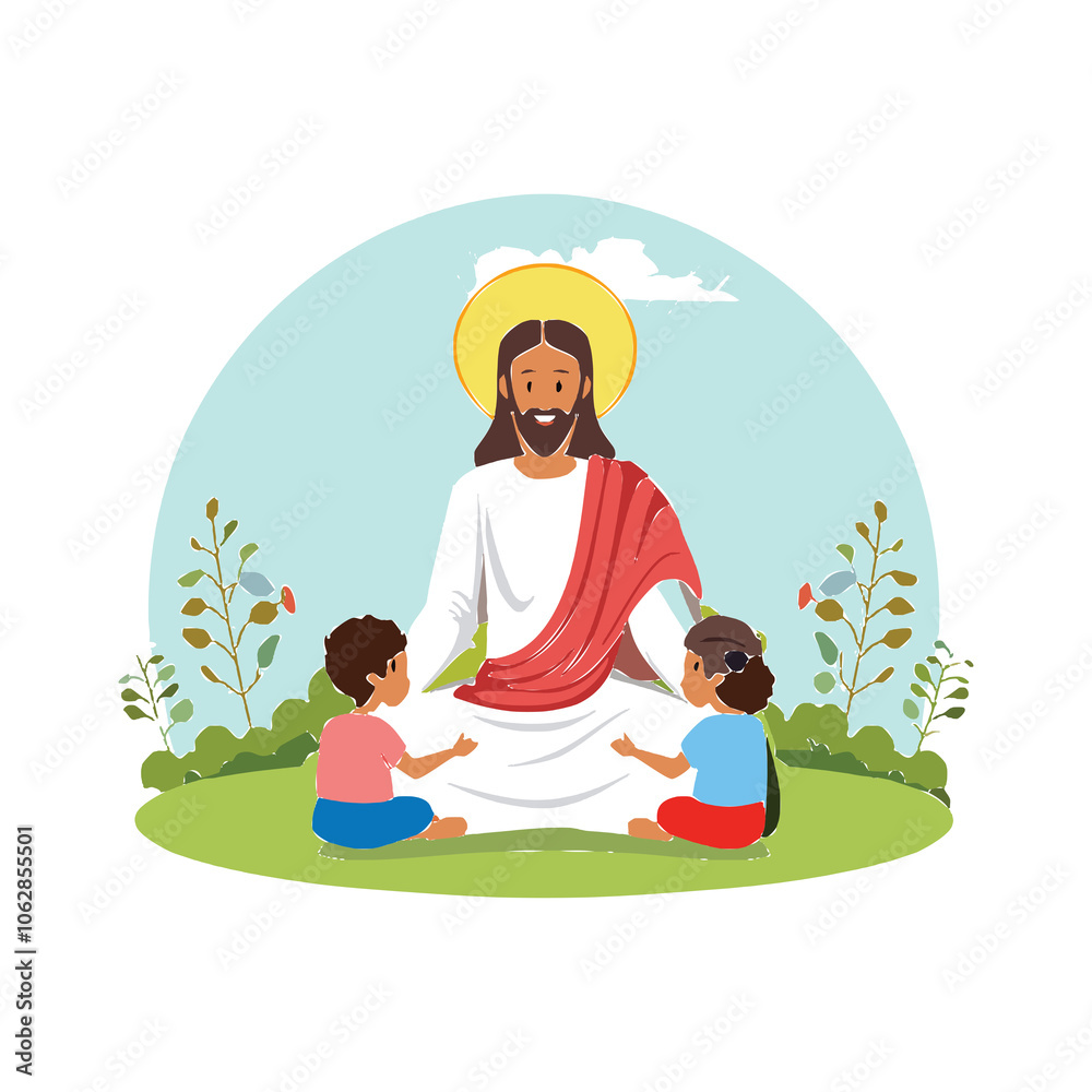 Fototapeta premium Religious Illustration of Jesus Christ