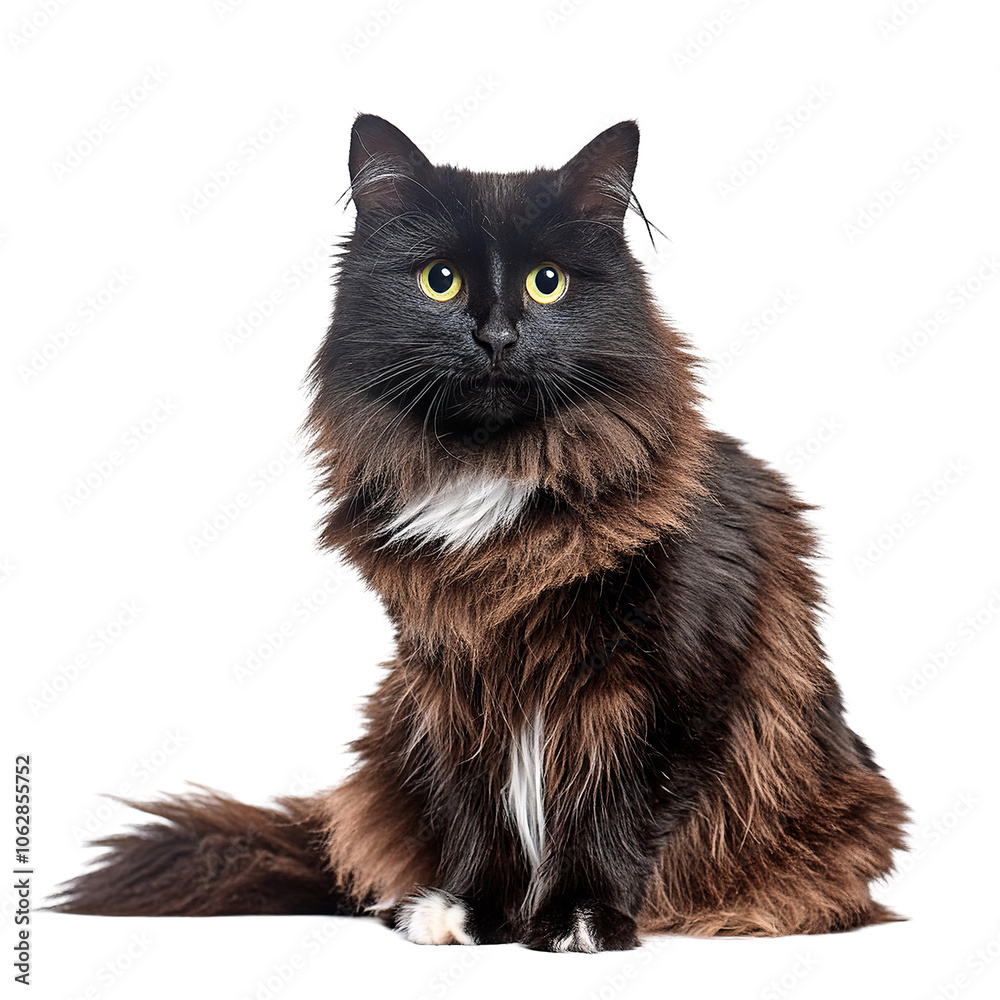 Cat - Looking Curiously, Funny, Scared - Sitting or Standing on White Background / Transparent - Ginger, Tabby, White, Black - Beautiful and Cute Cat Breed - Maine Coon, Siberian, Norwegian, Angora Cat - Looking Curiously, Funny, Scared - Sitting or Standing on White Background / Transparent - Ginger, Tabby, White, Black - Beautiful and Cute Cat Breed - Maine Coon, Siberian, Norwegian, Angora