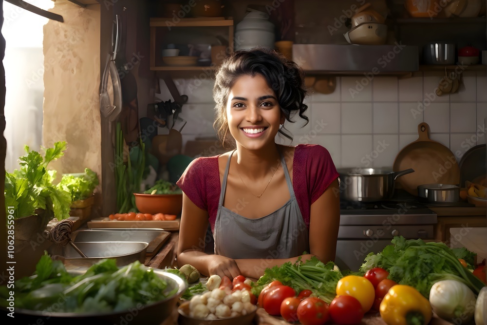 woman cooking in the kitchen woman cooking in the kitchen