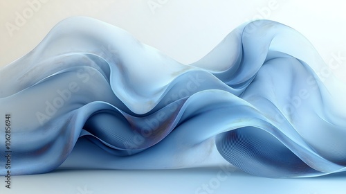 blue silk abstract background generative ai