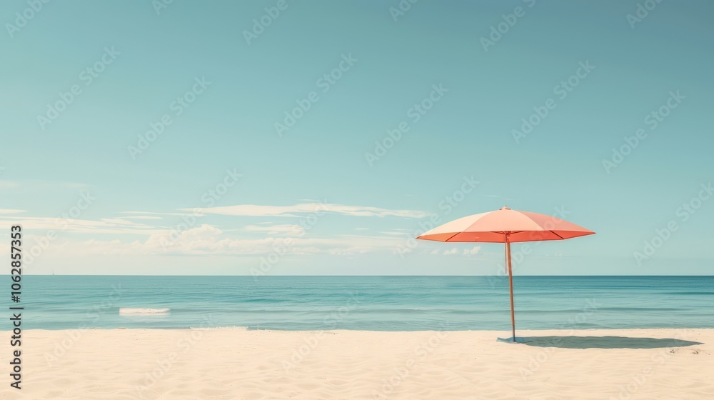 Clean lines and simplicity characterize this minimalist beach holiday scene Clean lines and simplicity characterize this minimalist beach holiday scene