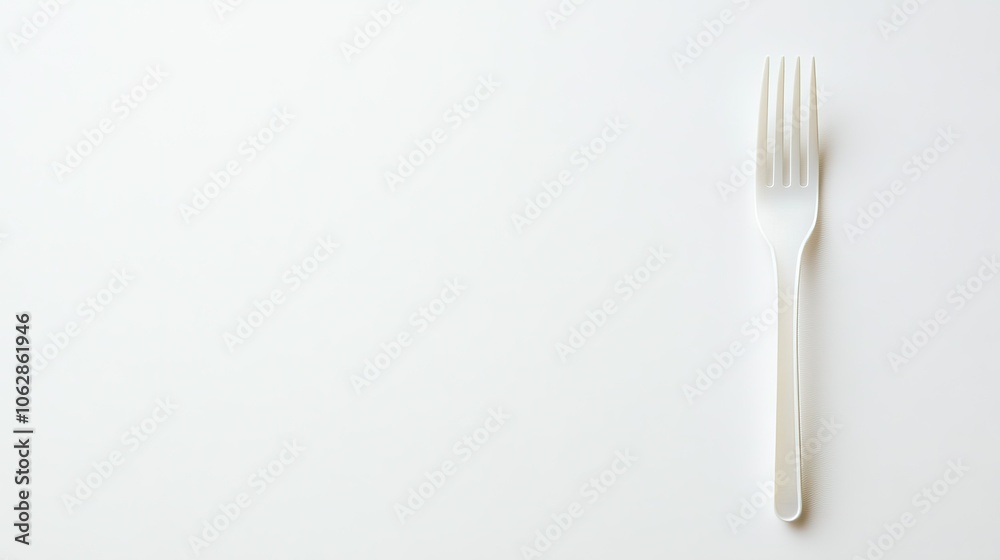 A plastic fork on a white background, providing a clean and simple image perfect for product-related concepts. A plastic fork on a white background, providing a clean and simple image perfect for product-related concepts.