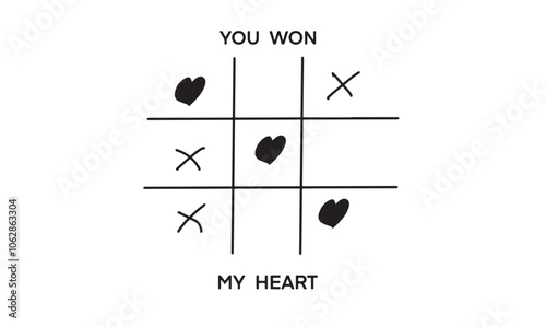 Love valentine day oxo game holiday wedding romantic heart love shape design youwon my heart holiday 14 fourteen date february gift passion art celebration icon beautiful friendship play tool toy hook