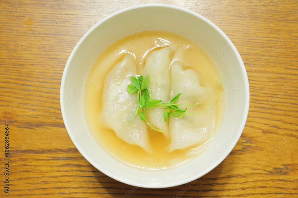 Boiled dumplings, one of China's traditional home-style dishes Boiled dumplings, one of China's traditional home-style dishes