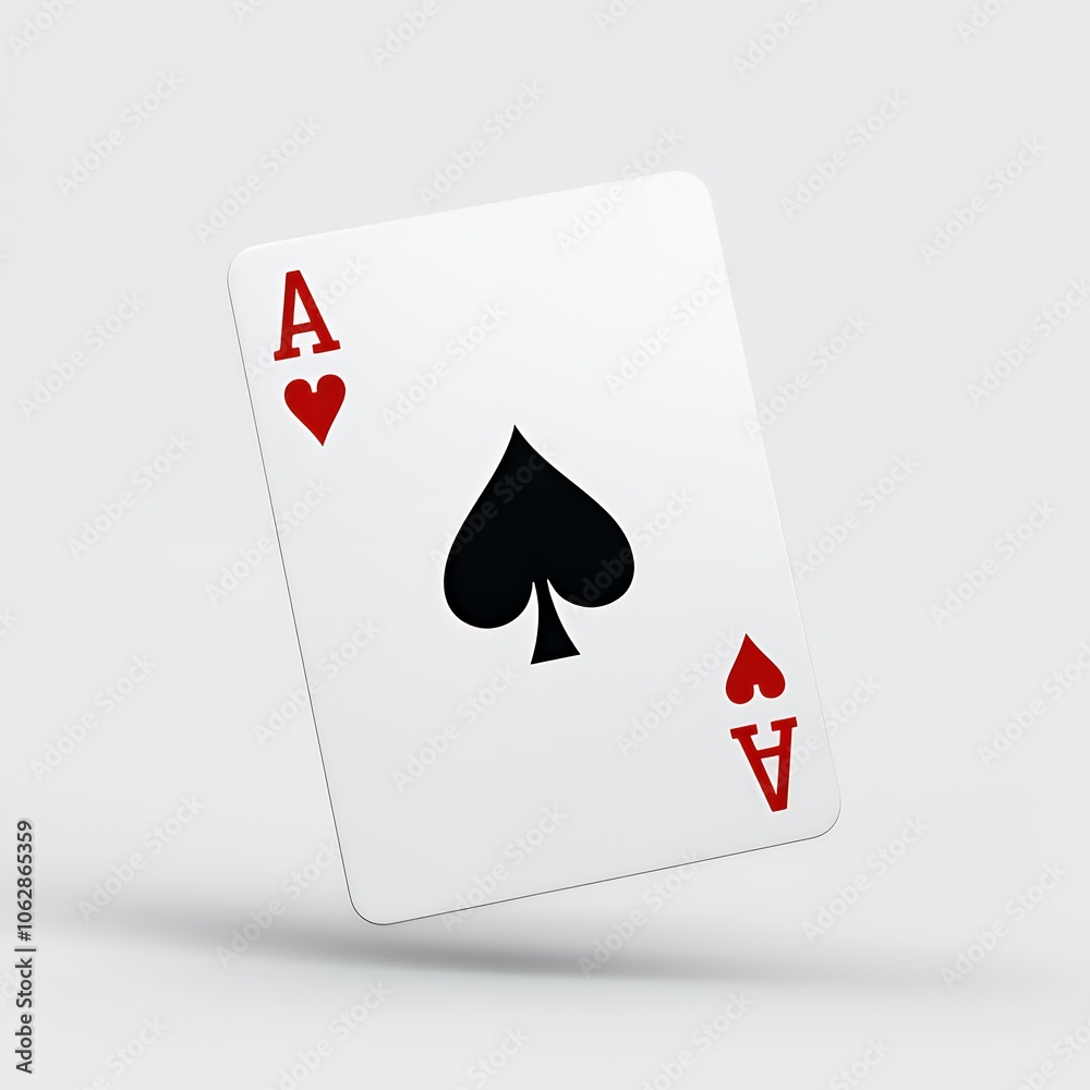 Obraz premium Ace of Spades playing card isolated on white background.