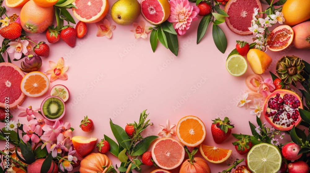 Exquisite spring fruit composition crafted with a clear area for your branding Exquisite spring fruit composition crafted with a clear area for your branding
