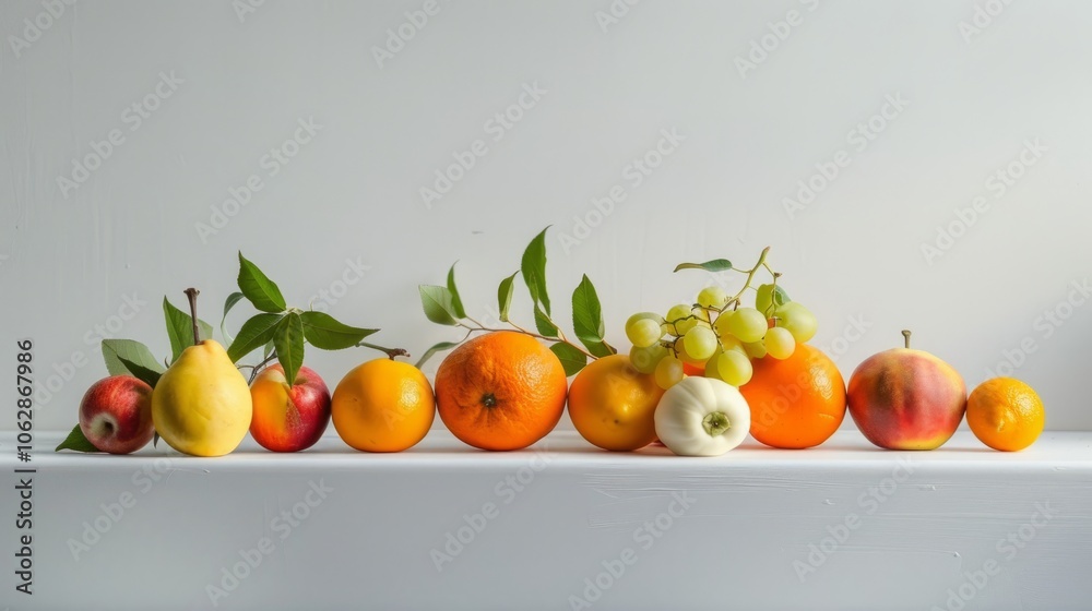 Minimalism at its finest with this serene spring fruit composition Minimalism at its finest with this serene spring fruit composition