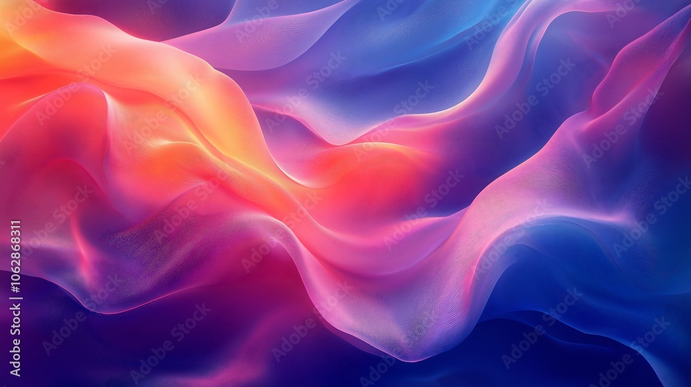 Obraz premium Abstract waves shape glowing in ultraviolet spectrum. Background for banner, backdrop or texture for 3D mapping generative ai