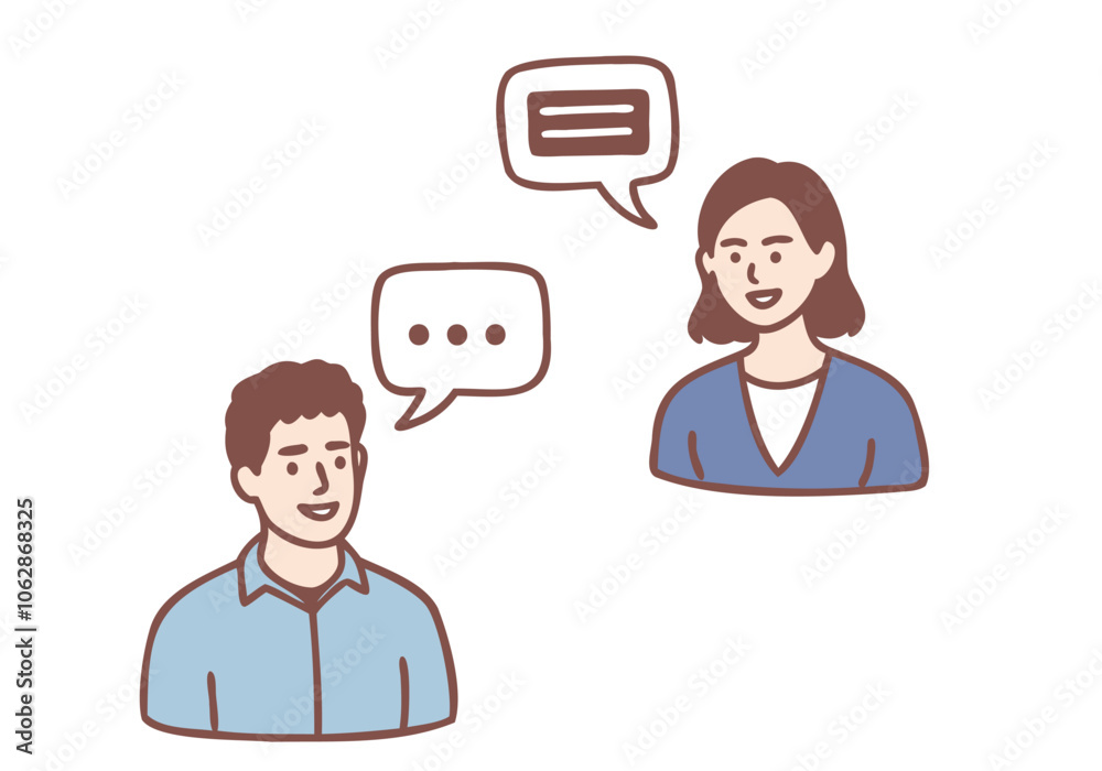 People's conversations have spoken messages and communication. Hand drawn style vector design illustrations.
People's conversations have spoken messages and communication. Hand drawn style vector design illustrations.