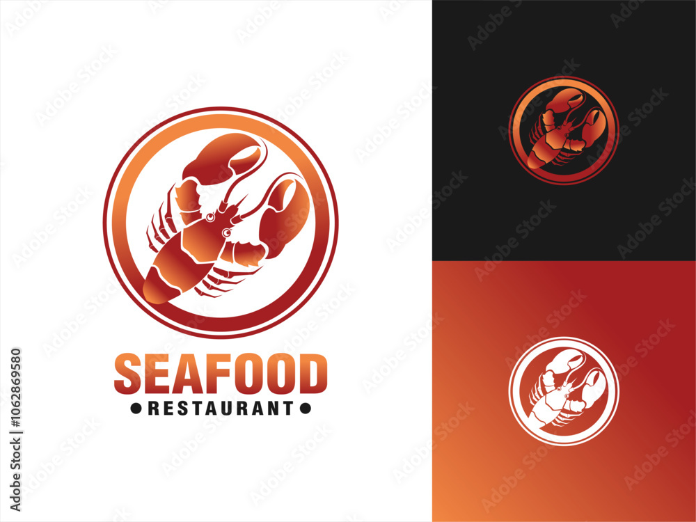 Lobster Crayfish vector logo mascot emblem badge illustration seafood business restaurant logo Lobster Crayfish vector logo mascot emblem badge illustration seafood business restaurant logo