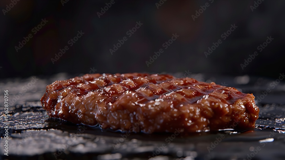 A close up of piece of fast food seitan A close up of piece of fast food seitan