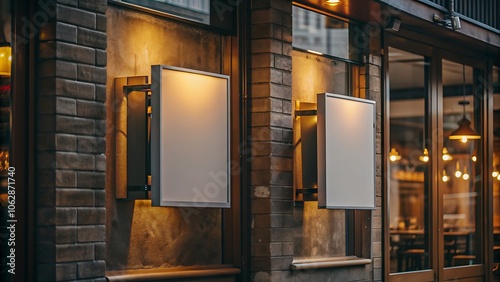 Blank Restaurant Sign Mockup.