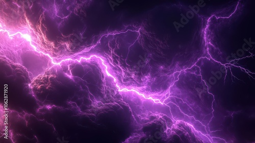 Electric Purple Thunder Silk Storms: Dynamic Swirls and Flashes on a Digital Background. Perfect for Energy Drinks and Athletic Brands. High-Resolution Dramatic Design.