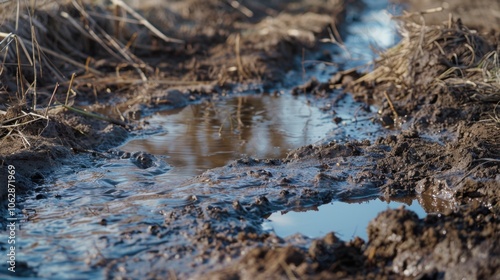 Soil Pollution: The degradation of soil from chemicals and industrial waste, which decreases fertility and contaminates crops with harmful substances.
 photo