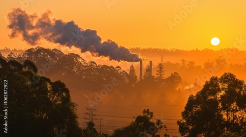 Industrial Pollution: This involves the release of harmful substances from factories, including chemicals and particulates, causing damage to the environment and public health.
 photo