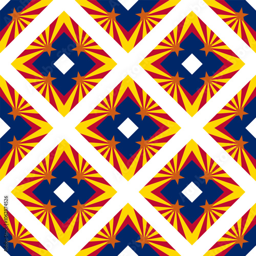 arizona flag pattern. diamond background. vector illustration